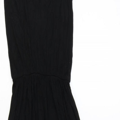 H&M Womens Black Viscose Maxi Size XS Scoop Neck Pullover