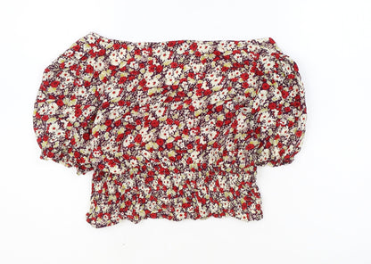 Womens UK Size S Motel Multicoloured Cropped T-Shirt