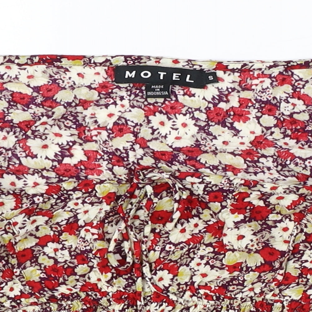 Womens UK Size S Motel Multicoloured Cropped T-Shirt