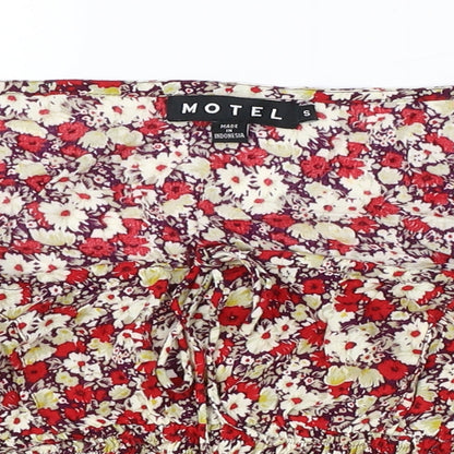 Womens UK Size S Motel Multicoloured Cropped T-Shirt
