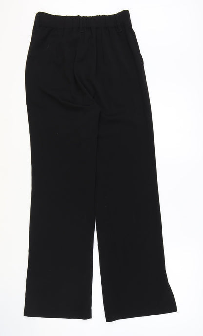 Yishion Womens Black Polyester Trousers Size M Regular Zip