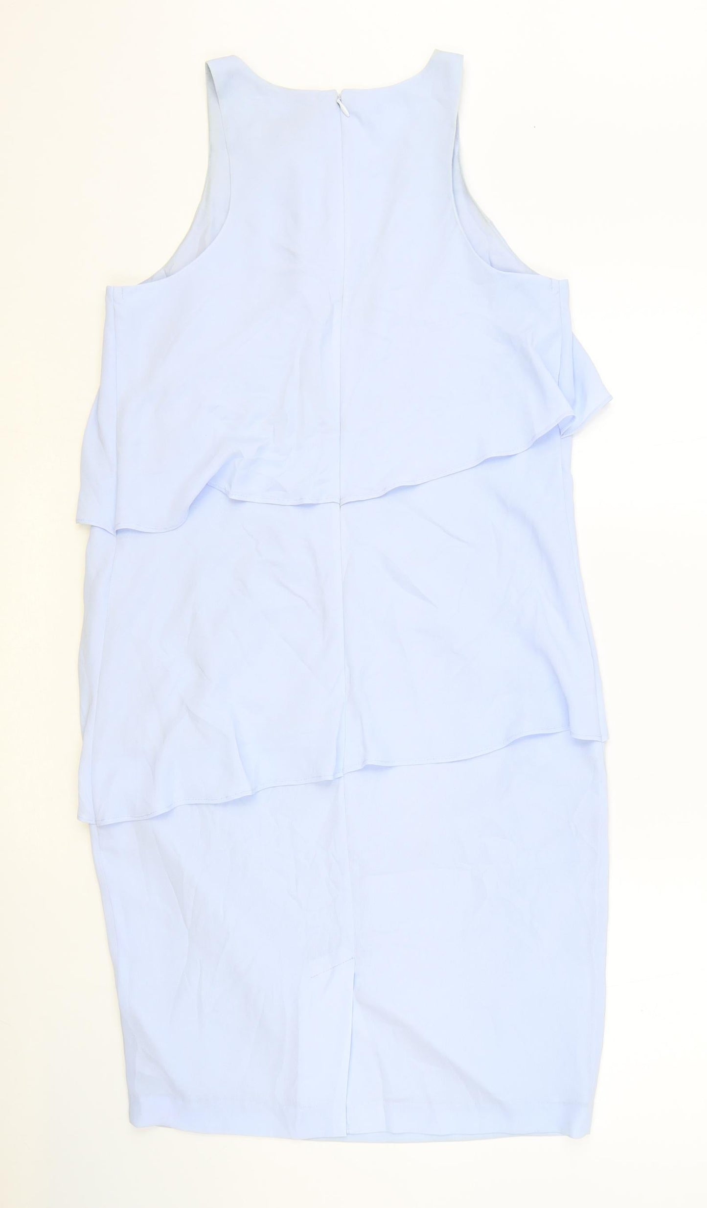 NEXT Womens Blue Polyester A-Line Size 8 Scoop Neck Zip - Layered