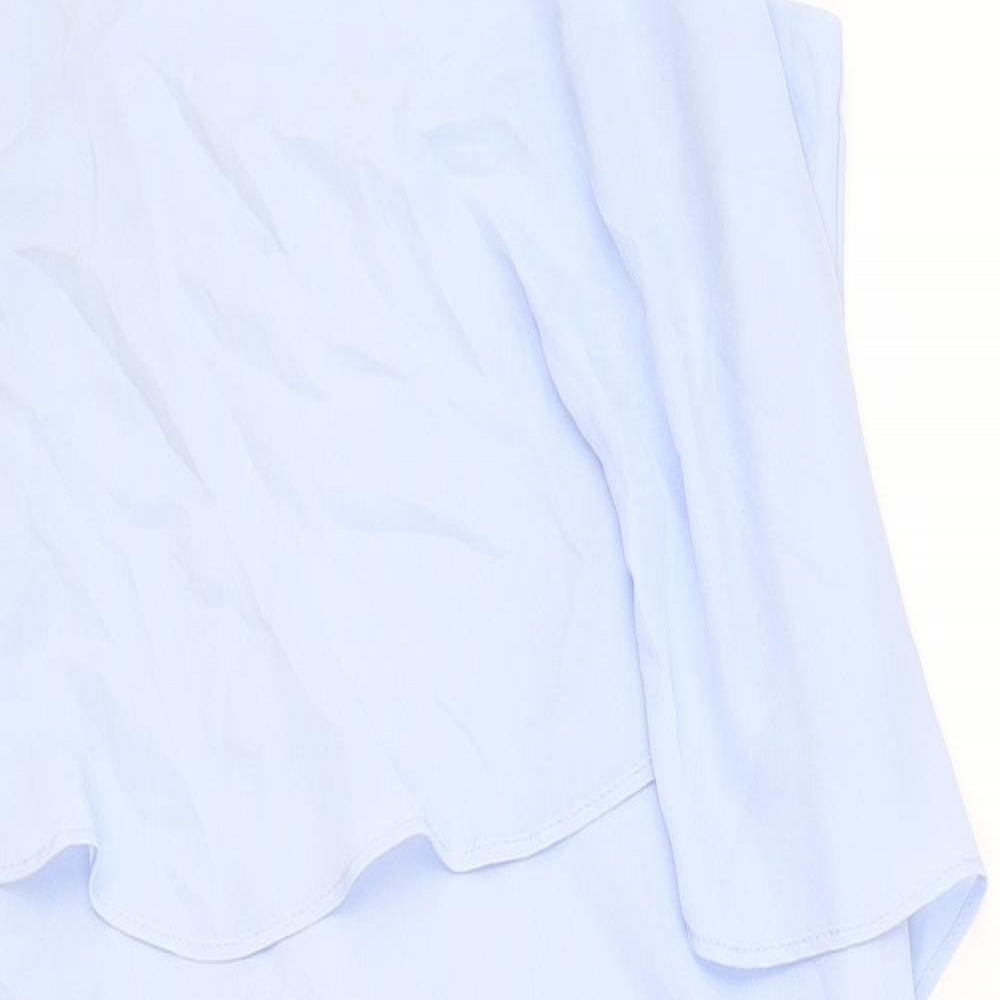 NEXT Womens Blue Polyester A-Line Size 8 Scoop Neck Zip - Layered