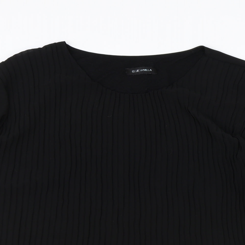 Womens UK Size One Size Blue Vanilla Black Basic Blouse