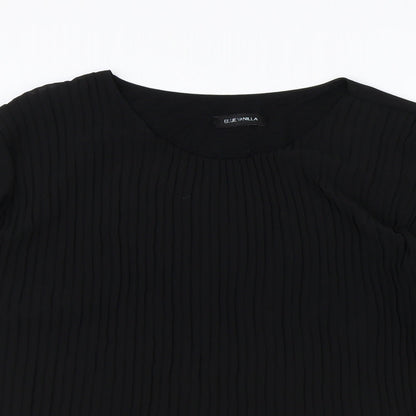 Womens UK Size One Size Blue Vanilla Black Basic Blouse