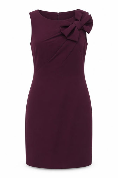Eliza J Womens Purple Polyester A-Line Size 8 Round Neck Zip