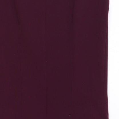 Eliza J Womens Purple Polyester A-Line Size 8 Round Neck Zip