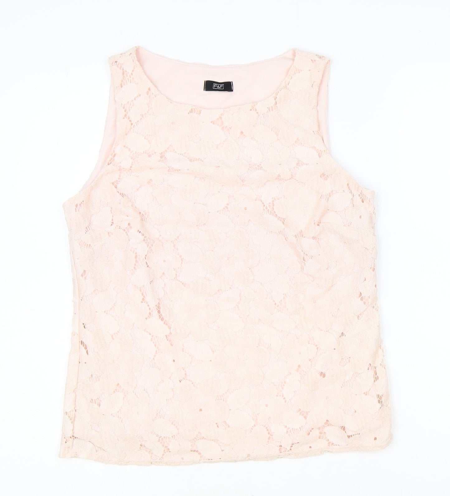 Womens UK Size 12 F&F Pink Basic Tank