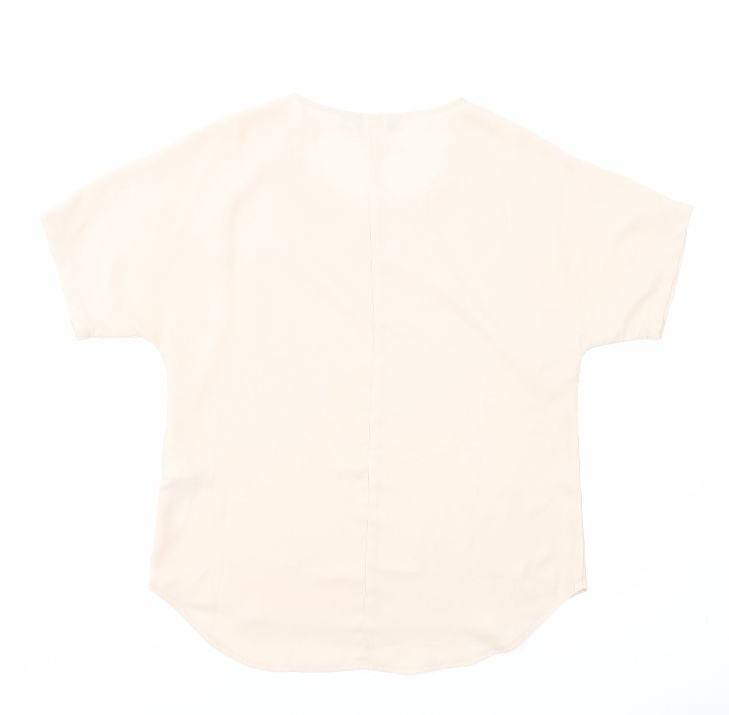 New Look Womens Pink Polyester Basic T-Shirt Size 8 Round Neck