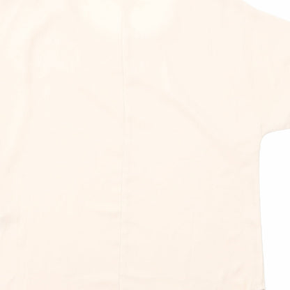 New Look Womens Pink Polyester Basic T-Shirt Size 8 Round Neck
