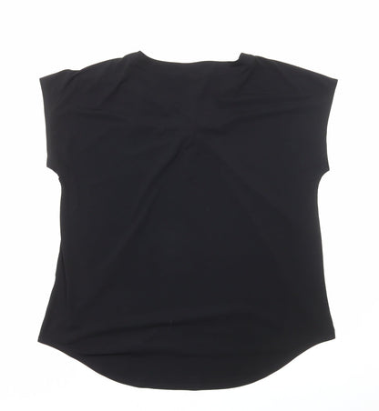 Womens UK Size L Ellen Tracy Black Basic Blouse