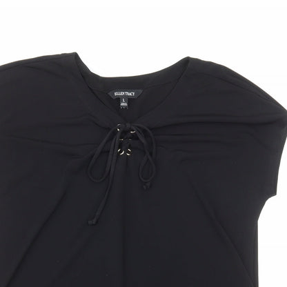 Womens UK Size L Ellen Tracy Black Basic Blouse