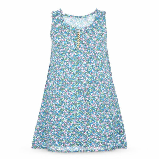 Mey Lon Mey Womens Blue Geometric Viscose Tank Dress Size M Round Neck Pullover