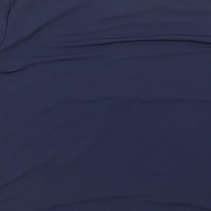 Vallis Womens Blue Polyester Basic Blouse Size L Round Neck