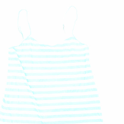 Follow That Dream Womens Blue Striped Viscose Tank Dress Size 12 V-Neck Pullover