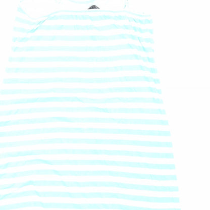 Follow That Dream Womens Blue Striped Viscose Tank Dress Size 12 V-Neck Pullover