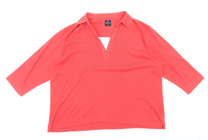 Womens UK Size 18 TIGI Red Basic T-Shirt