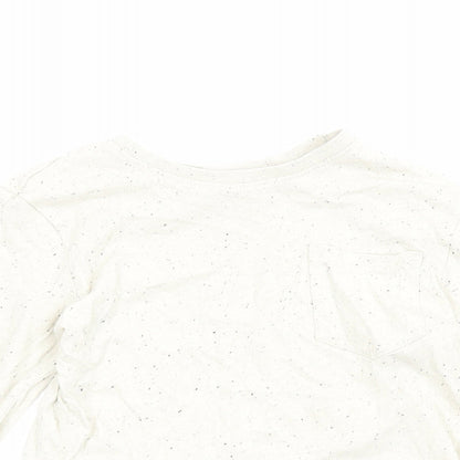 Primark Boys Ivory Cotton Basic T-Shirt Size 4-5 Years Round Neck Pullover