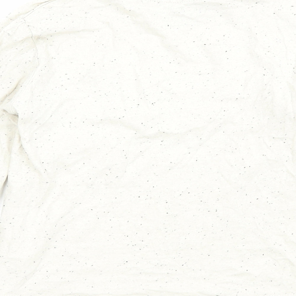 Primark Boys Ivory Cotton Basic T-Shirt Size 4-5 Years Round Neck Pullover