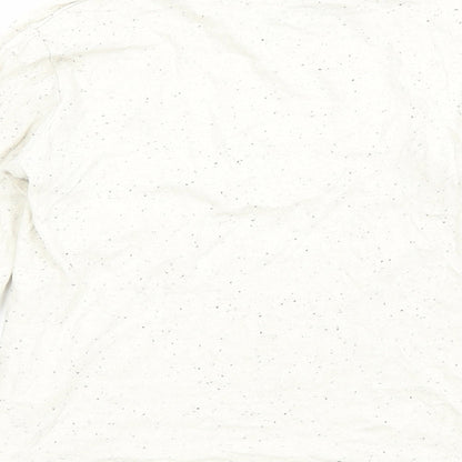 Primark Boys Ivory Cotton Basic T-Shirt Size 4-5 Years Round Neck Pullover