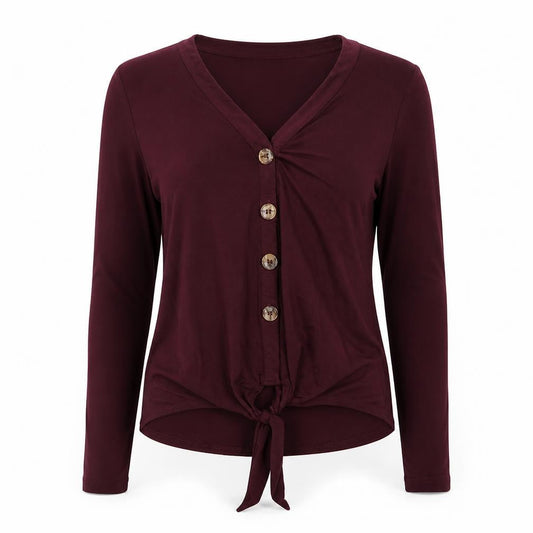 Womens UK Size 12 Select Red Basic Button-Up