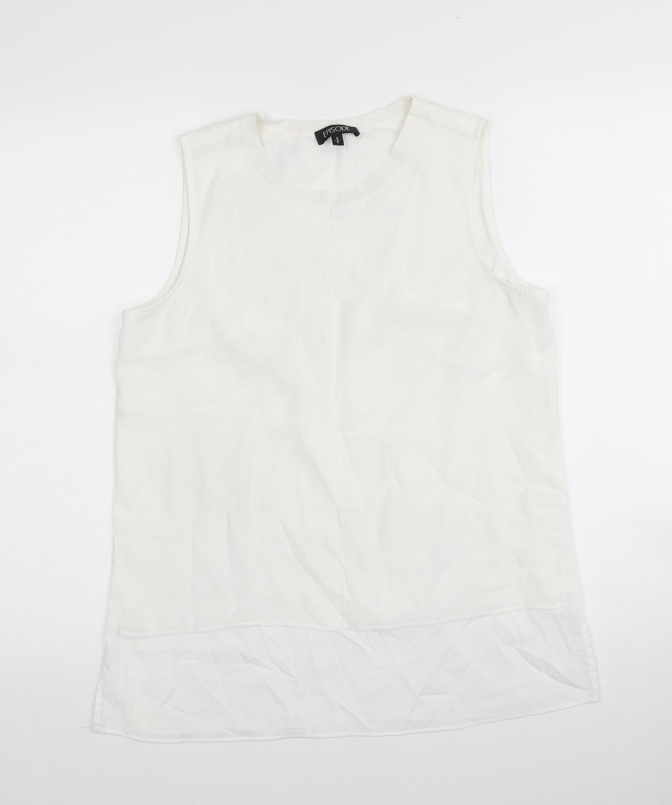 Womens UK Size S Episode White Basic Tank