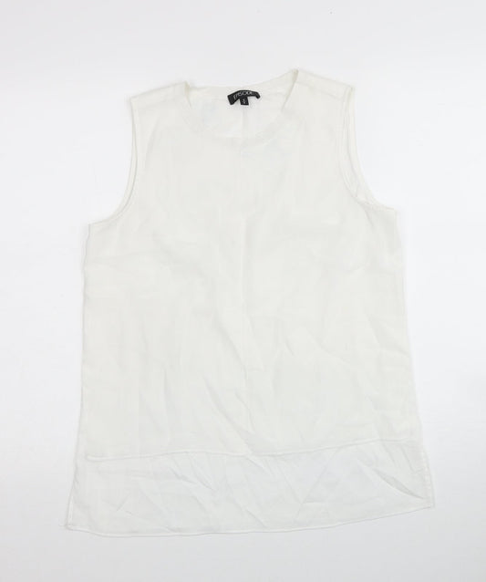 Womens UK Size S Episode White Basic Tank