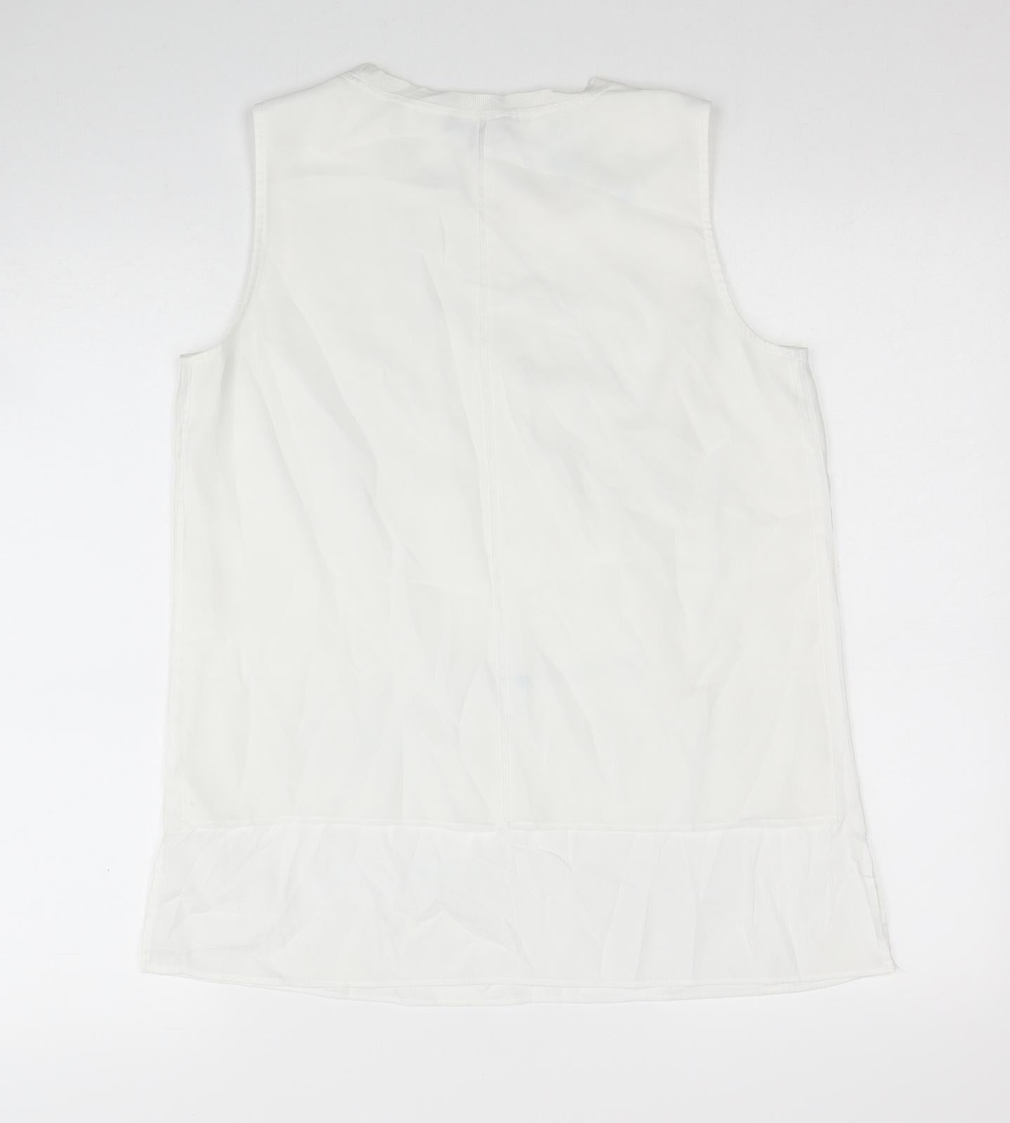 Womens UK Size S Episode White Basic Tank