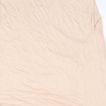 F&F Womens Beige Polyester Basic Blouse Size 12 Round Neck - Lace Detail