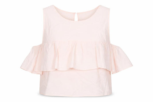 Atmosphere Womens Pink Cotton Cropped Blouse Size 12 Round Neck