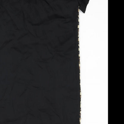 Sweewe Paris Womens Black Geometric Polyester Sheath Size S Collared Zip - Size S/M