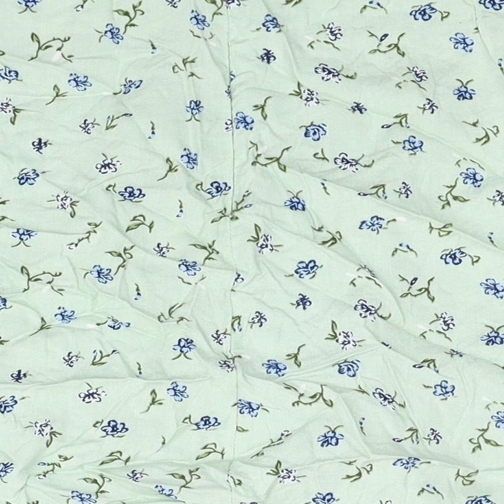 Motel Womens Green Floral Viscose Mini Skirt Size 2XS Zip