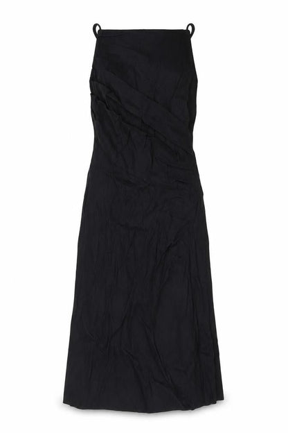 Zara Womens Black Linen A-Line Size XS Square Neck Pullover