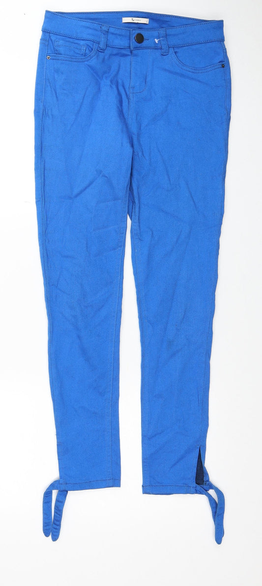 TU Womens Blue Cotton Skinny Jeans Size 8 Regular Zip