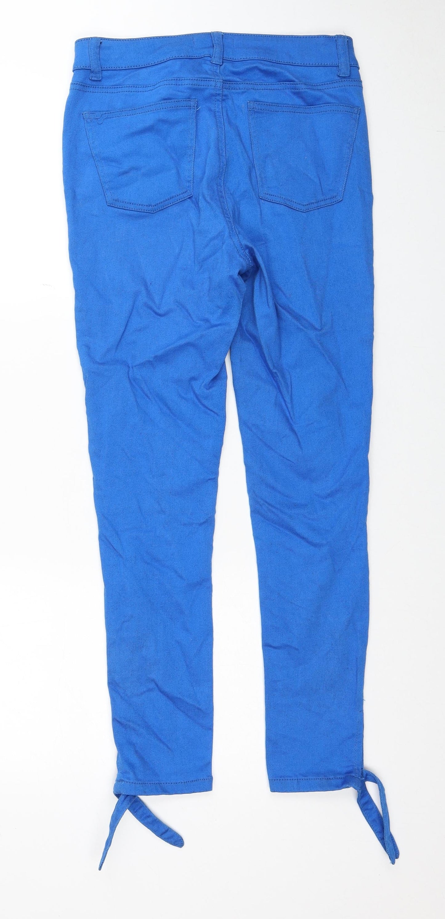 TU Womens Blue Cotton Skinny Jeans Size 8 Regular Zip