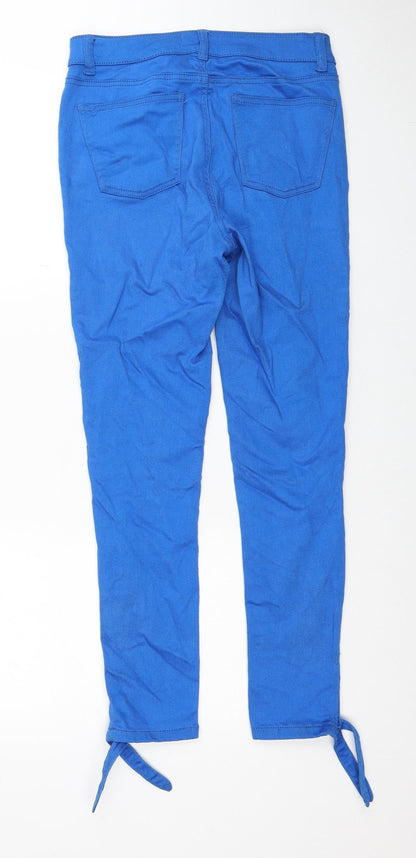 TU Womens Blue Cotton Skinny Jeans Size 8 Regular Zip