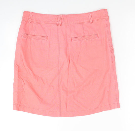 F&F Womens Pink Linen Straight & Pencil Skirt Size 8 Zip