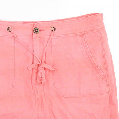 F&F Womens Pink Linen Straight & Pencil Skirt Size 8 Zip