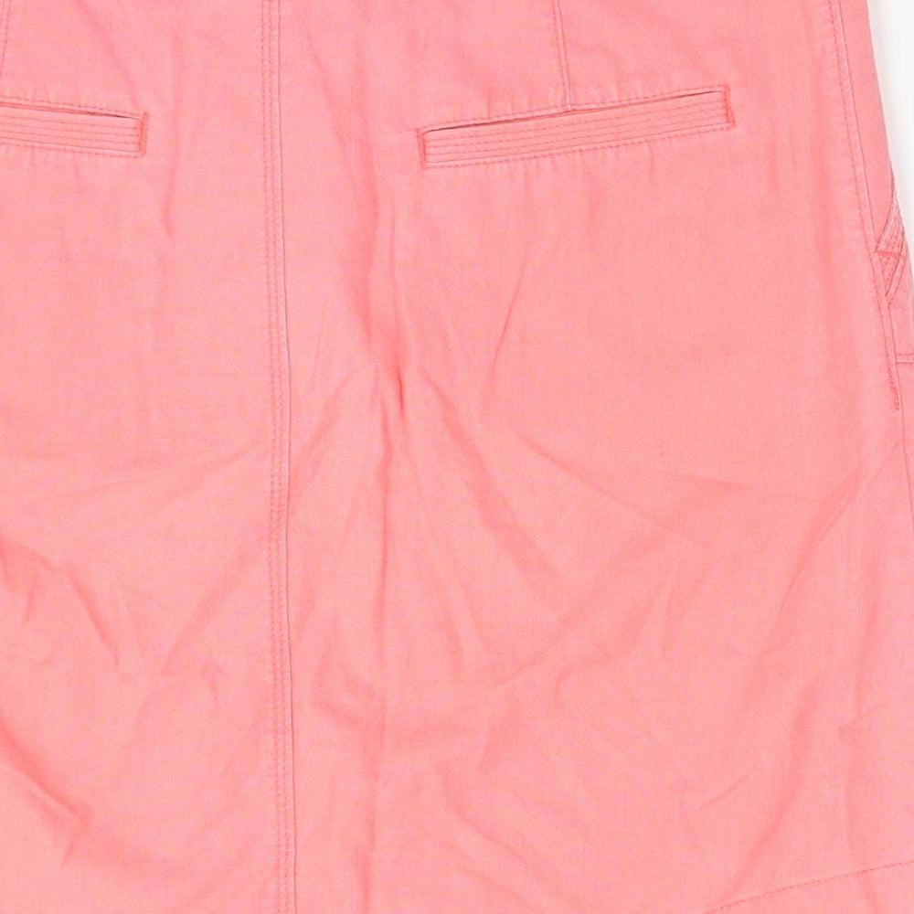 F&F Womens Pink Linen Straight & Pencil Skirt Size 8 Zip