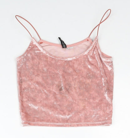 Womens UK Size XS H&M Pink Cropped Tank