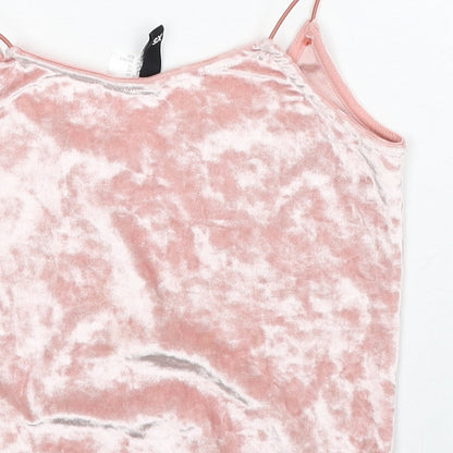 Womens UK Size XS H&M Pink Cropped Tank