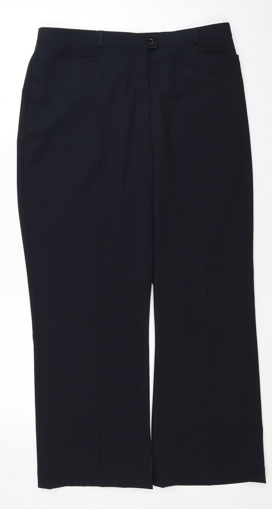 Basler Womens Black Polyester Dress Pants Trousers Size 14 Regular Zip