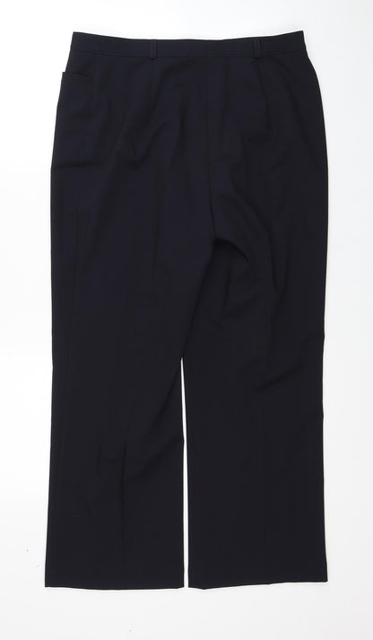 Basler Womens Black Polyester Dress Pants Trousers Size 14 Regular Zip