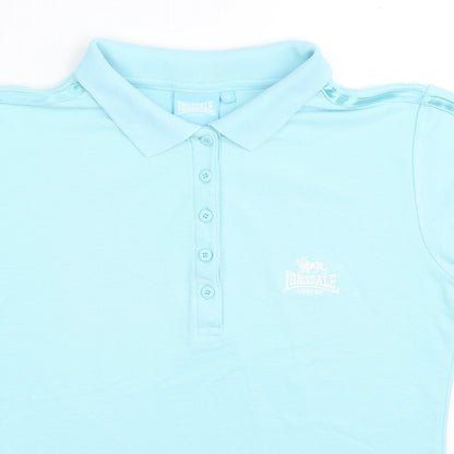 Lonsdale Womens Blue Cotton Basic T-Shirt Size 12 Collared