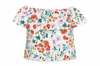 Dorothy Perkins Womens Multicoloured Floral Polyester Basic Blouse Size 10 Off the Shoulder