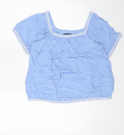 Womens UK Size 10 Dorothy Perkins Blue Basic Blouse