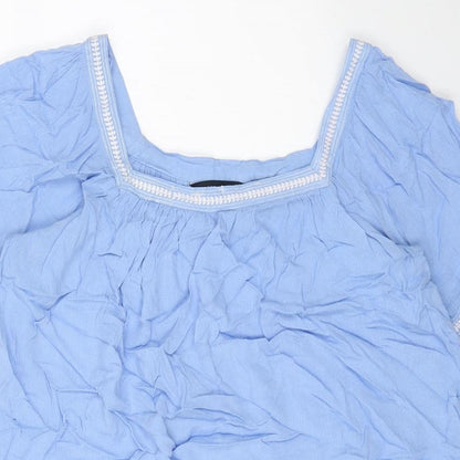 Womens UK Size 10 Dorothy Perkins Blue Basic Blouse