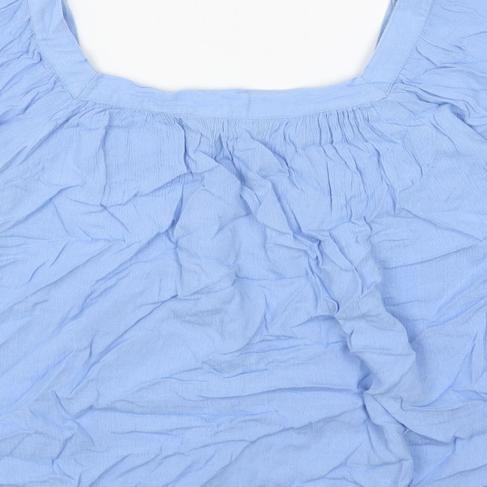 Womens UK Size 10 Dorothy Perkins Blue Basic Blouse