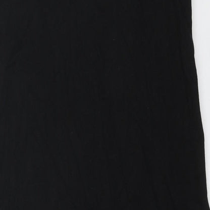 ASOS Womens Black Cotton Tank Dress Size 8 Off the Shoulder Pullover