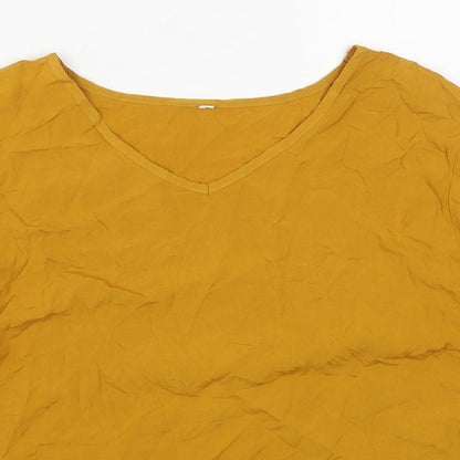 Womens UK Size S Preworn Yellow Basic T-Shirt